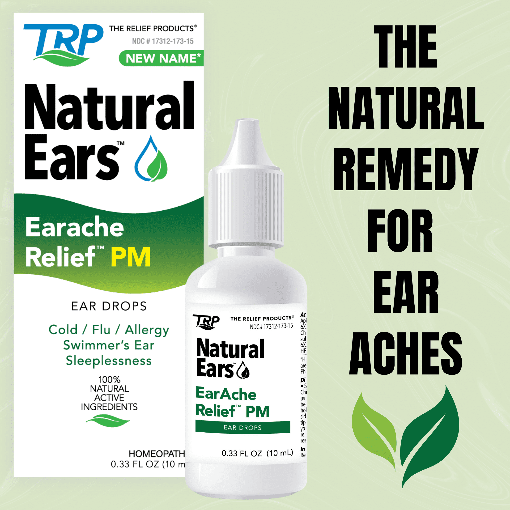 The Relief Products, Natural Ears,  Earache Relief Ear Drops, 1 Count, 0.33 oz