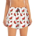thumbnail image 2 of Goofa Hand Drawn Watermelon Printed Women 2 in 1 Running Shorts,Quick Dry Athletic Workout Shorts,High Waisted Athletic Shorts with Liner Pockets-Medium, 2 of 9