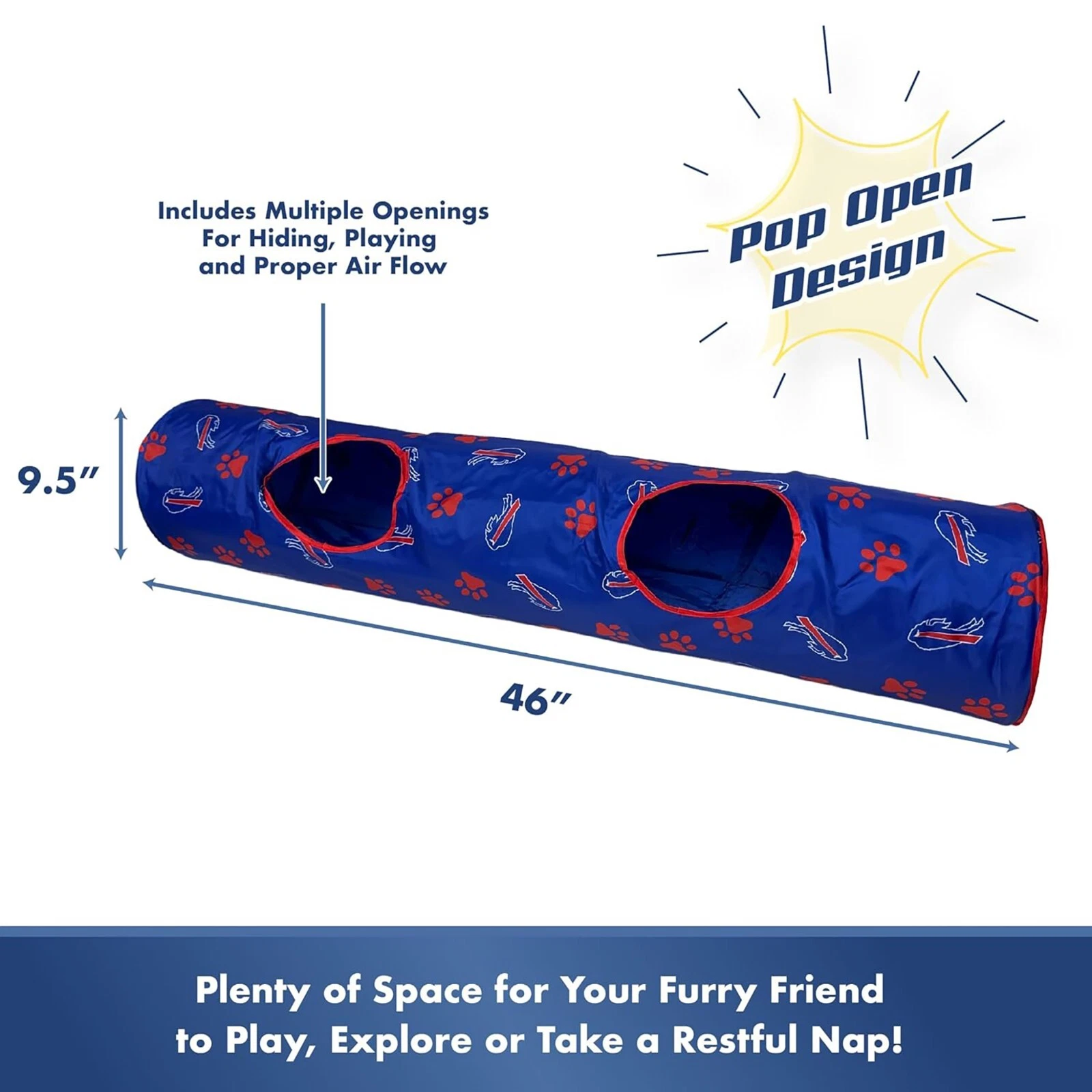 Pets First NFL Cat Tunnel Tube Toy & Plush Football Toy Filled with Catnip