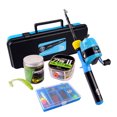 thumbnail image 1 of ilure Compact 1.5m Kids Fishing Rod Set with Tackle Box, Blue, 4-Section CFRP Rod, 3+1 BB Reel, ABS Case, 10LBS Line Capacity, 1 of 6