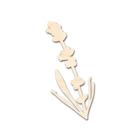 Unfinished Wood Lavender Shape | DIY Craft Cutout 5" / 1/2"