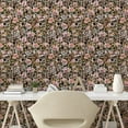 thumbnail image 2 of Ambesonne Floral Peel & Stick Wallpaper for Home, Wild Rose Pattern Leopard, 13"x36", Rose Warm Taupe, 2 of 5