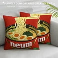 thumbnail image 3 of Instant Ramen Noodle Soup Chicken Flavor Throw Pillow Covers Velvet Cozy Soft Funny Food Throw Pillow Case Home Decor Pillowcase Cushion Case for Couch Sofa Bed, 3 of 5