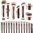 thumbnail image 2 of Brochas de maquillaje MAANGE, 20 unidades, con caja de regalo, color marrón café, 2 of 8