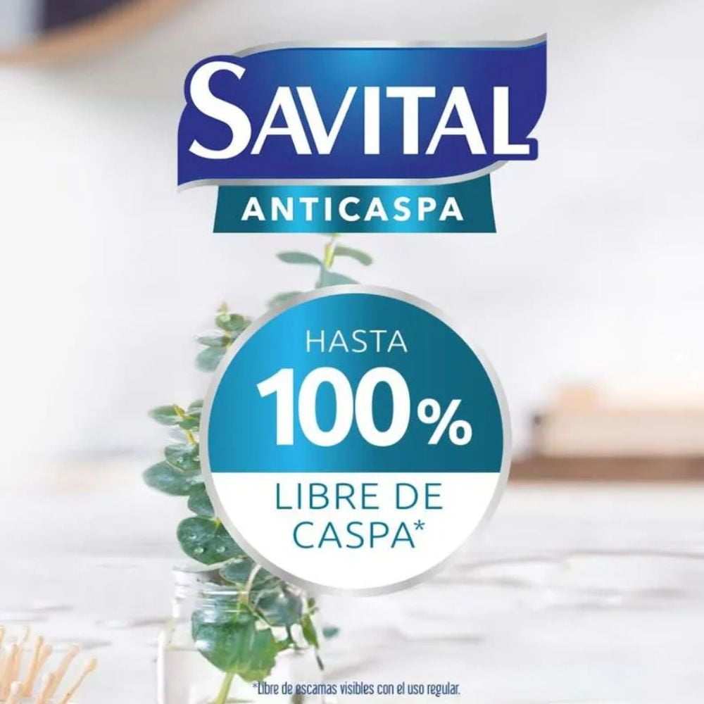 Savital Shampoo Anticaspa con Sabila Suavidad Increible y limpieza refrescante  (2 pack)