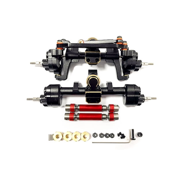 Vogacara Eje delantero trasero para 1/24 ECX Barrage Durable y fácil de instalar Eje delantero trasero para 1/24 ECX Kits de construcción modelo negro