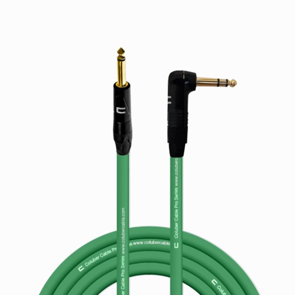 Coluber Cable - 1/4" TS Male to Right Angle 1/4" TRS - Pro 3-Pin Connector