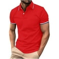 thumbnail image 1 of Jgppe Men's Casual T-Shirts Classic Solid Color Short Sleeve Collared Button Golf Shirts Quick Dry Summer Tops, 1 of 5