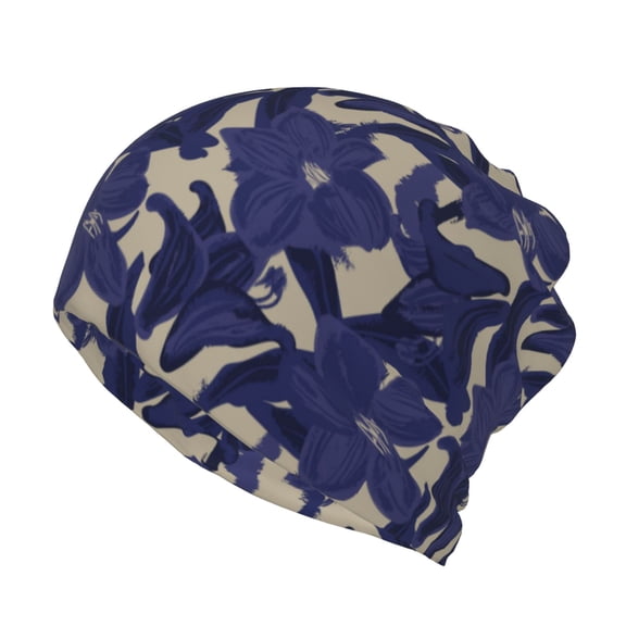 Honeii Lilies Flowers Print Winter Beanie Daily Hat - Thermal Polar Fleece Ski Running Hat Skull Cap for Men and Women,Beanie