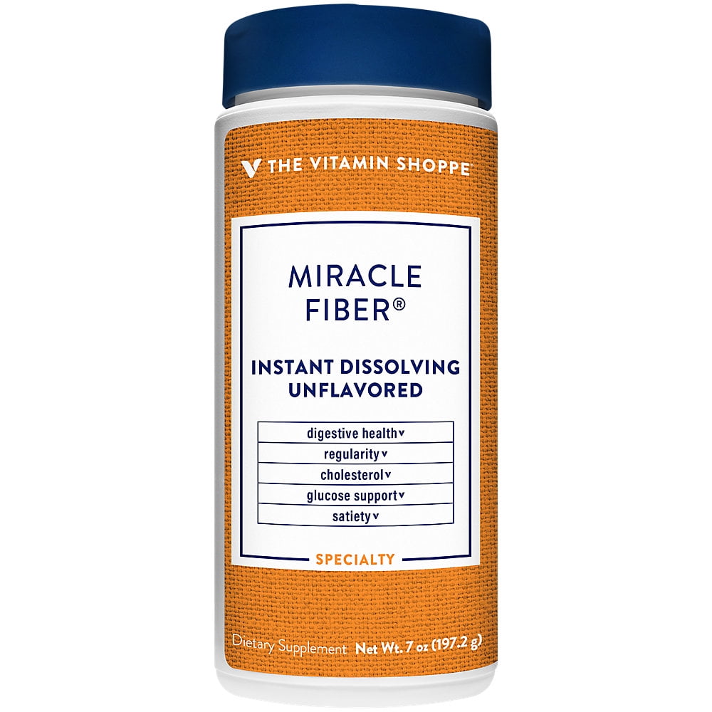 Buy Miracle Fiber 7 oz. Powder Supports Digestive Health Regularity, Clear Mixing, Instant