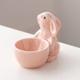 thumbnail image 5 of Ceramic Bunny Egg Cup Easter Bunny Shaped Egg Cups Rabbit Statue Egg Holder Porcelain Easter Egg Display Stand For Hard Boiled Eggs Breakfast Table Pot Dish Bowl Desktop Ornament Home Decor, 5 of 6