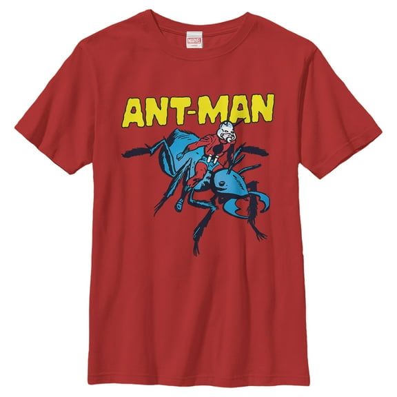 Boy's Marvel Ant-Man Vintage Ant Rider Cartoon  Graphic Tee Red X Small