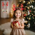 thumbnail image 1 of Diadema de astas de Navidad | Tela suave de pelusa Oro rojo | Accesorio festivo de disfraz de reno | Ligero y cómodo para todas las tallas | Decoración de fiesta navideña Atrezzo de fotografía, 1 of 6