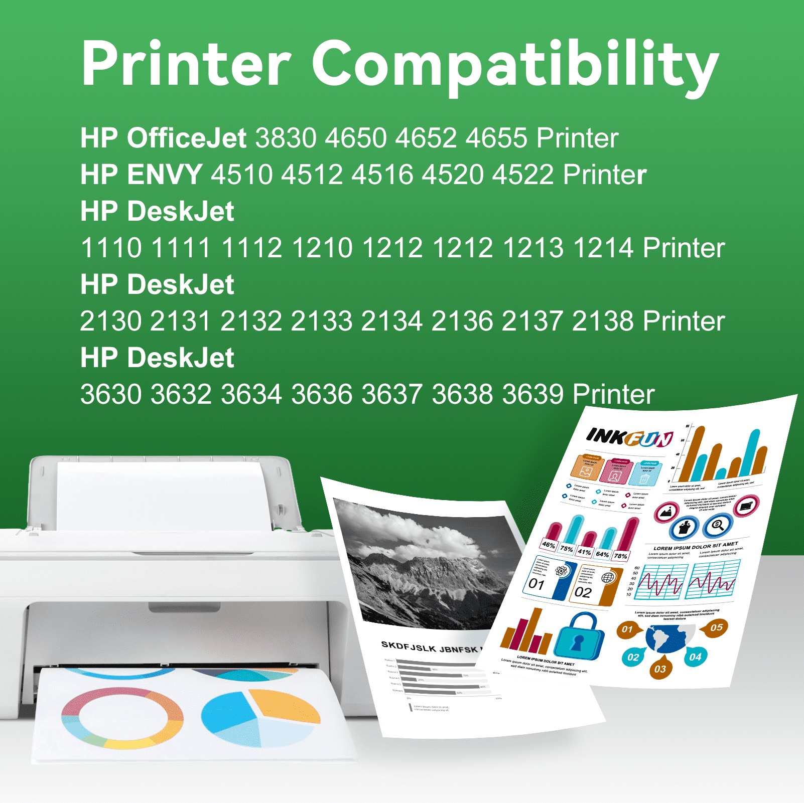 63 Black Ink Cartridges Compatible for HP 63XL Black Ink for HP Ink 63 (2 Black)