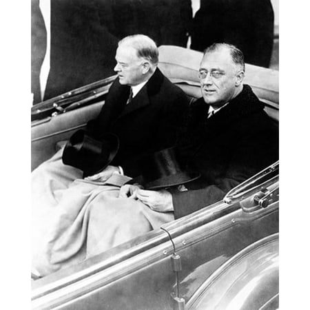 President-Elect Franklin D Roosevelt and President Herbert Hoover on Way to Roosevelts Inauguration March 4 1933 Poster Print by McMahan Photo Archive (8 x (Best Way To Archive Photos)