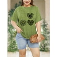 thumbnail image 5 of XCHQRTI Womens Daisy Tshirt Graphic Plus Size Casual Shirt Oversized Short Sleeve Summer Flower Tops, 5 of 8
