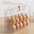 thumbnail image 4 of Rejilla para huevos para refrigerador, puerta abatible para almacenamiento de huevos, bandeja, contenedor, caja para ahorrar espacio, color verde, 4 of 7