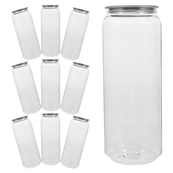 BESTONZON Juice Bottles Transparent Plastic Compact Lightweight for Daily Use 10Pcs