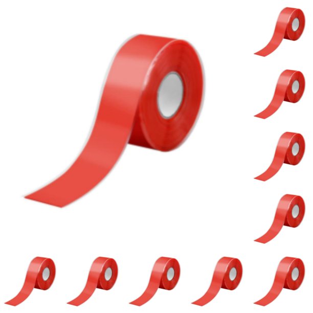 Speravity Cinta de sellado de goma resistente a altas temperaturas - Para todas las necesidades de sellado Cinta de sellado impermeable Rojo 0.5 mm de espesor *2.5 10piezas