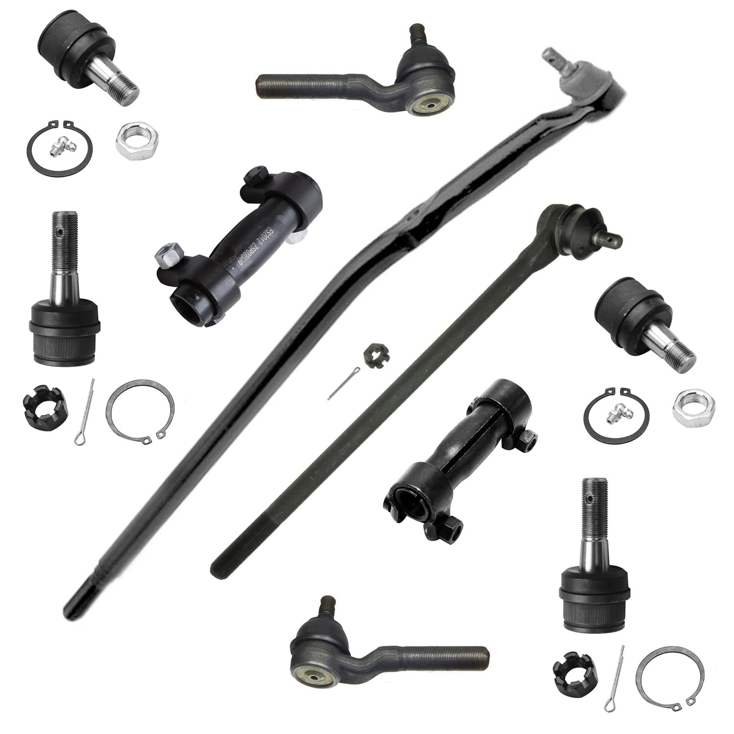 Outer Tie Rods Detroit Axle Ball Joints Kit for 1995 1996 Ford F-250 4WD w/ 3850 lb Adjusting Sleeves Dana 44 Axle 10pc Front Inner Center Links 