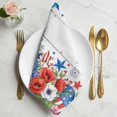 thumbnail image 2 of 4th of July Cloth Napkins, Red Blue Independence Day Floral Star Vintage Washable and Reusable Dinner Napkins Set of 2, Table Napkin for Kitchen Party Birthday Wedding Hotel Housewarming 20"x20", 2 of 9