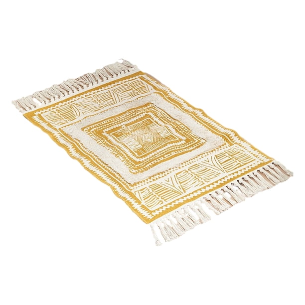 Wosthever Alfombras tejidas para la alfombra marroquí exótica de la estera del estilo de la decoración interior fácil de limpiar Amarillo 60*90cm