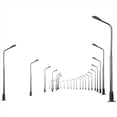 thumbnail image 4 of Lámpara de 10 cm de Ferrocarril Modelo de 100 Piezas Poste de Luces de la Calle Escala HO 1:87 Resistencias LED 3V LQS08 Cabeza única- Brillante, 4 of 10
