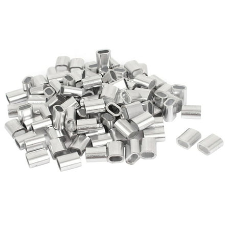 

2.5mm Single Hole Wire Rope Aluminum Sleeves Clip Cable Crimps 100pcs
