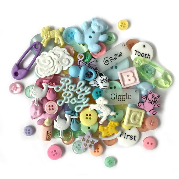 Buttons Galore Value Pack of Buttons for Crafts and Sewing-BABY- 50 Buttons