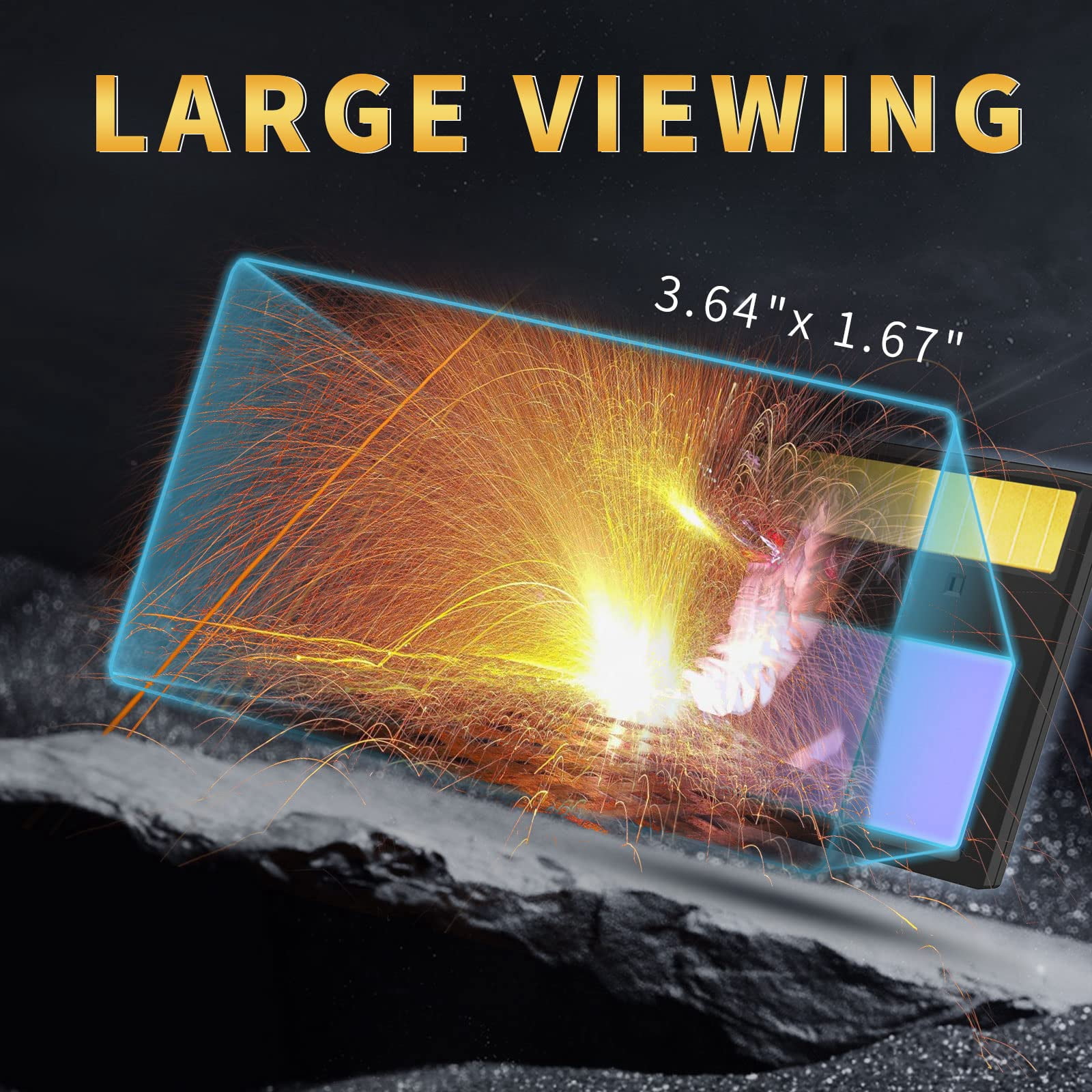 TRQWH HD Auto Darkening Welding Lens 4.33"x3.54" Solar True Color Filter with 2 Arc Sensor Adjustable Shade Range 4/9-13 Replacement Welding Helmet Accessories for TRQWH Welding Hood