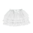 thumbnail image 2 of Pleated Skirt for Girls Bowknot Ruffle Soild Color Print Tulle Tiered Princess Party Layered Kids Dress(160 8-10 Years,White), 2 of 6