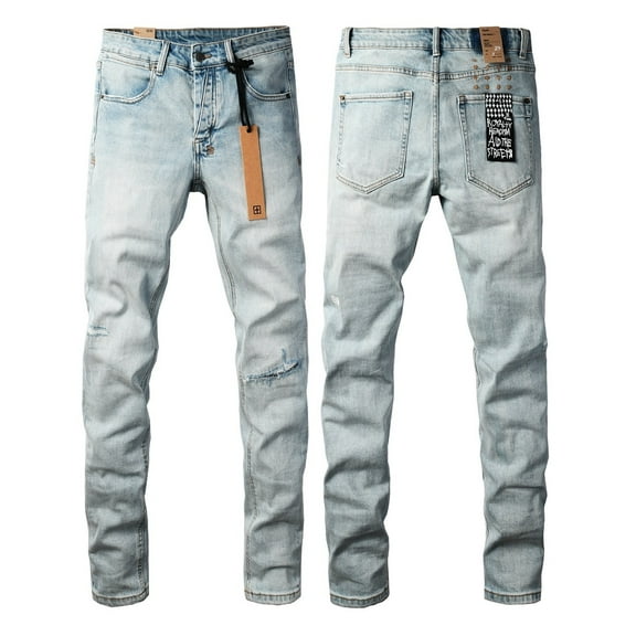 2025 Ksubis Jeans brand Jeans Men's Jeans Casual Comfort Holes Fashionable Straight Skinny Slim Fit Jeans, Ripped Stretch Jeans Denim Pants Menswear 3031 28-40