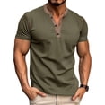 thumbnail image 6 of Men's Slim Fit Short Sleeve Vintage Henley Shirts Casual Basic Tops Summer Button Sports T-Shirts, 6 of 10