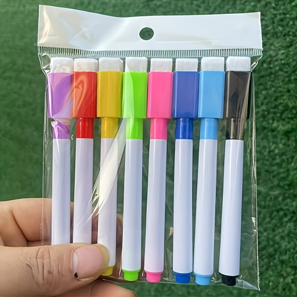 Lot de 8 Marqueurs de Tableau Blanc Colorés Sans Poussière - Accessoires d'Écriture pour 14 Ans et Plus