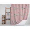thumbnail image 4 of S4Sassy Pink Blossom & Bulbul Bird Decorative Waterproof Printed Shower Curtain Roller Hooks Drapes-60 x 75 Inch, 4 of 6
