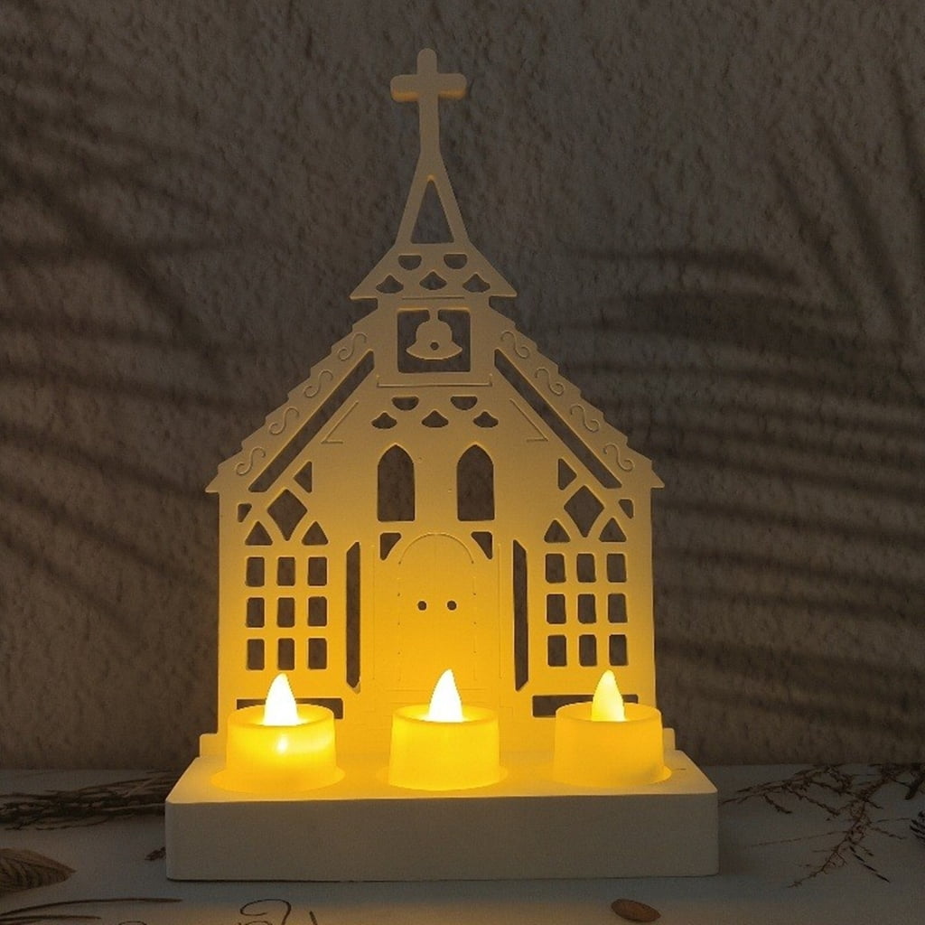 Church Shaped Candlestick Mold Silicone Candle Holder Mould Easy to Demold Candle Base Moulds Gypsum Home Ornaments Mold