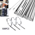thumbnail image 2 of 100 Pcs 6in Silver Stainless Steel Vent Wrapped Metal Self Locking Cable Ties, 2 of 4