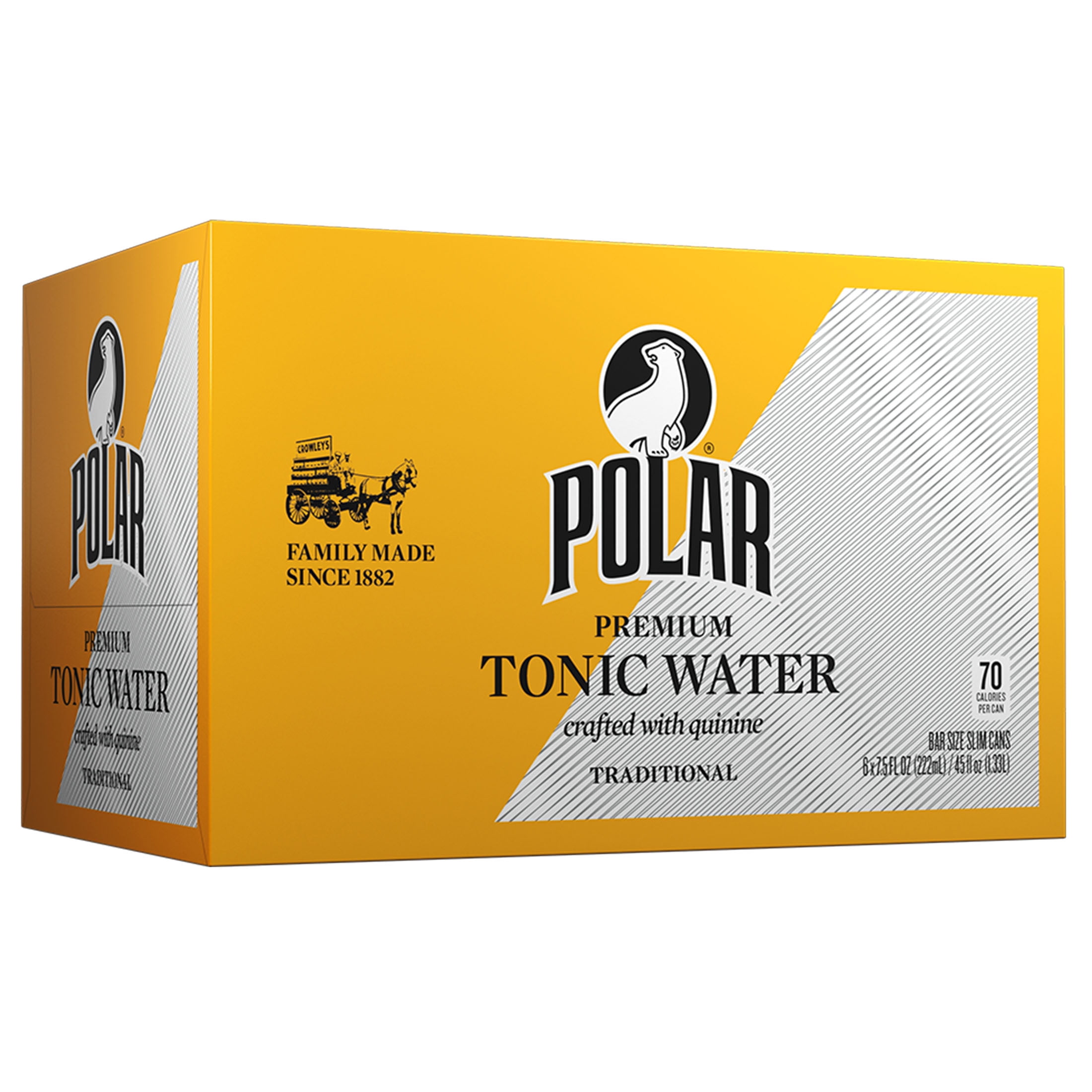 (3 pack) Polar Beverages Tonic Water, 7.5 fl oz, 6 Pack of Aluminum Cans, Caffeine Free