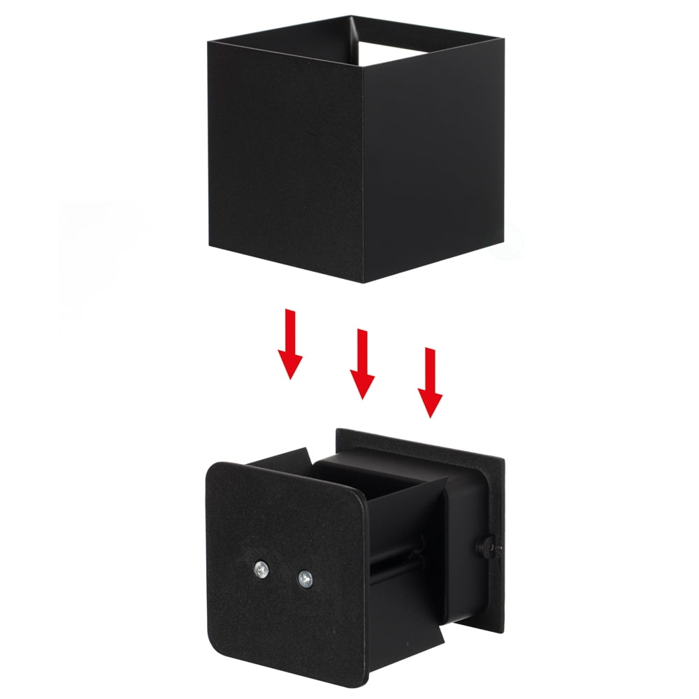 Modern Wall Sconce LED Waterproof Wall Lamp Aluminum with Adjustable Beam 10-Watt 4000K Cool White Indoor Outdoor for Bathroom Bedroom Corridor Living Room Stairs and Garden, Black Set of 4