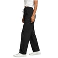 thumbnail image 5 of Abomasnow Women's Cotton and Linen Cargo Pants Elastic High Waist Drawstring Wide Leg Pants Casual Workwear Joggers Pants with Pockets, 5 of 8