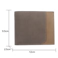 thumbnail image 2 of Monedero de moda para hombre, estilo corto, monedero con estampado dorado, color café oscuro, 2 of 5