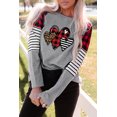 thumbnail image 2 of ABPHQTO Top de mujer con diseño de bloques de colores a rayas de leopardo a cuadros con corazones grises, 2 of 5
