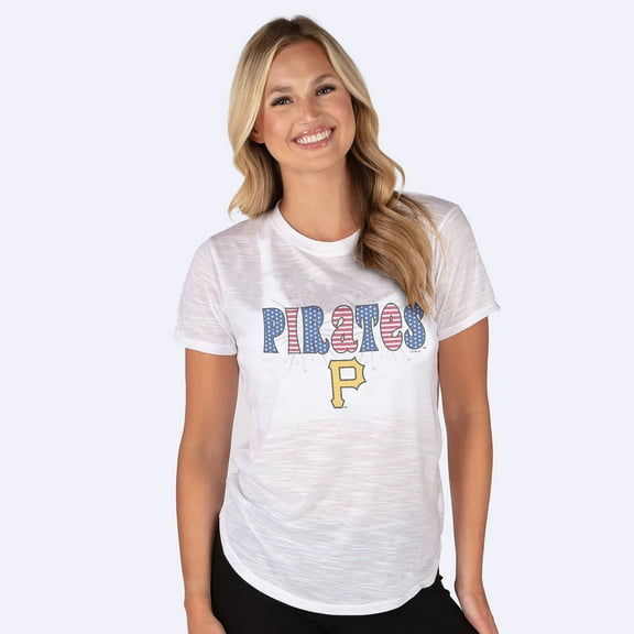 Women's-Concepts Sport  White Pittsburgh Pirates Infuse Lightweight Slub-Knit Top