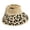 Beige, variant on Women’s Straw Sun Visor Leopard Print With Adjustable Back Strap Wide Brim Sun Protection Hat