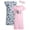 Pink/Blue Butterflies, variant on dELiA*s Girls' Nightgown Pajamas - 2 Pack Ruffle Trim Sleep Dress with Hair Scrunchie (Sizes: 4-14)
