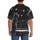 thumbnail image 3 of Balery Star Gazing Cat Illustration Camisa Casual de Manga Corta con Botones para Hombre, Texturizada, Estilo Cubano, para Playa, Verano-XX-Large, 3 of 5