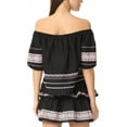 thumbnail image 2 of LoveShackFancy Women's Off-The-Shoulder Frida Top XS Black, 2 of 3