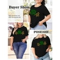 thumbnail image 4 of XCHQRTI Lucky Leaf Clover Women Shirt Plus Size T-Shirt St. Patrick's Day Graphic Top Oversized O Neck Tee, 4 of 9