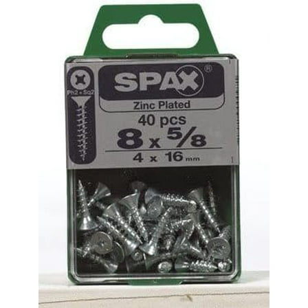 SPAX No. 8 x 5/8 in. L Phillips/Square Flat Head Multi-Purpose Screws 40 pk