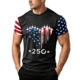 thumbnail image 2 of Fabrcox S-4XL 1776-2026 USA 250th Anniversary Shirt Flag Print Short Sleeve Mens July 4th Shirt Independence Day Celebration Freedom Patriotic Big and Tall T Shirts for Men, 2 of 4